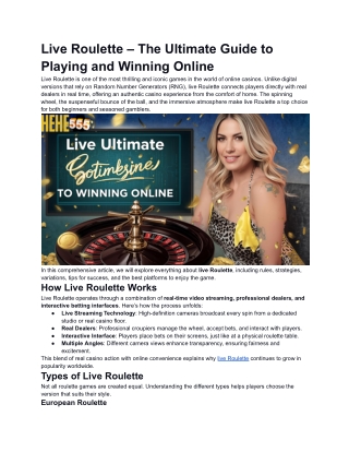 Live Roulette – The Ultimate Guide to Playing and Winning Online