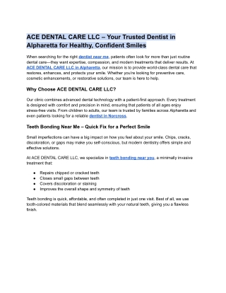 Your Trusted Dentist in Alpharetta for Healthy, Confident Smiles