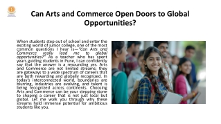 Can Arts and Commerce Open Doors to Global Opportunities