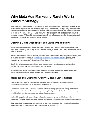 Why Meta Ads Marketing Rarely Works Without Strategy