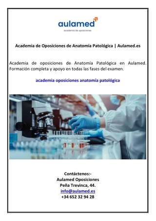 Academia de Oposiciones de Anatomía Patológica | Aulamed.es