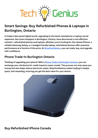 Buy Refurbished Iphone Canada