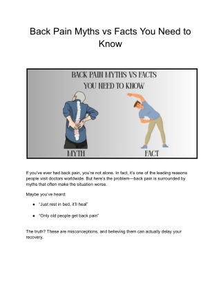 Back Pain Myths vs Facts You Need to Know