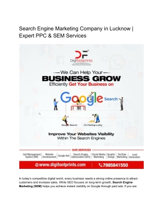 Search Engine Marketing Company in Lucknow _ Expert PPC & SEM Services