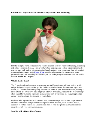 Center Cam Coupon – Save on Portable Webcams