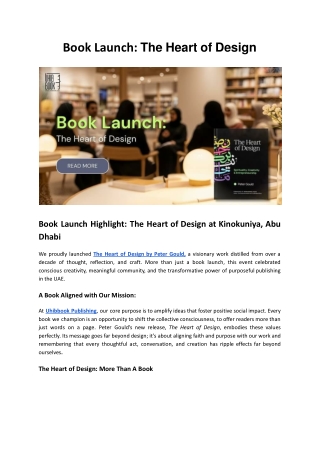 Book Launch - The Heart Of Design - Uhibbook Publishing