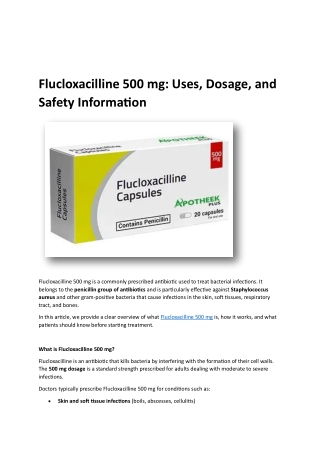 Flucloxacilline 500 mg