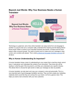 Beyond Just Words: Why Your Business Needs a Human Translator