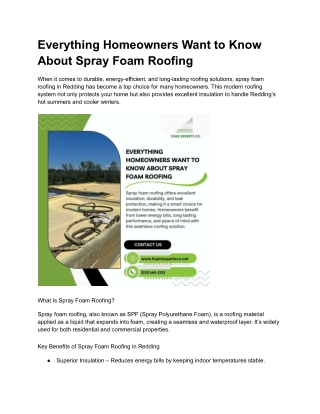 Everything Homeowners Want to Know About Spray Foam Roofing