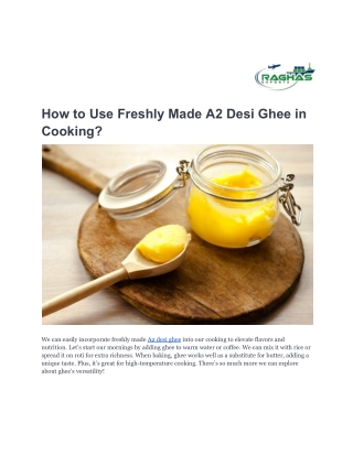 How to Use Freshly Made A2 Desi Ghee in Cooking_
