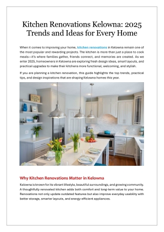 Kitchen Renovations Kelowna: 2025  Trends and Ideas for Every Home