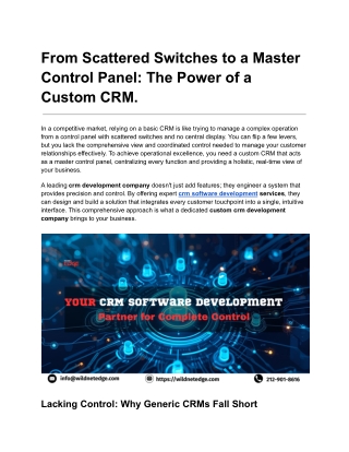 Your CRM Software Development Partner for Complete Control