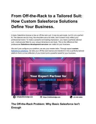 Your Expert Partner for Custom Salesforce Solutions