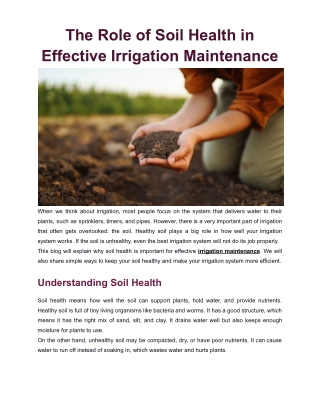 The Role of Soil Health in Effective Irrigation Maintenance