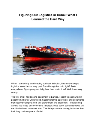 Figuring Out Logistics in Dubai_ What I Learned the Hard Way