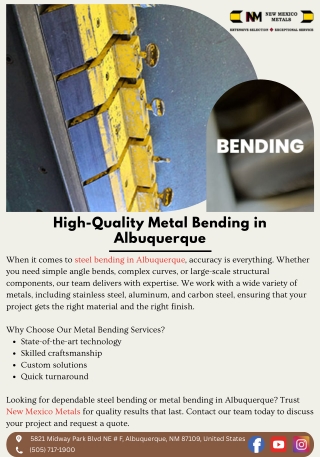 High-Quality Metal Bending in Albuquerque