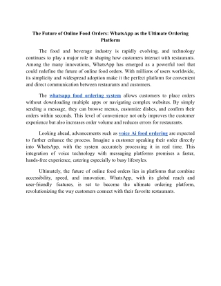 The Future of Online Food Orders_ WhatsApp as the Ultimate Ordering Platform