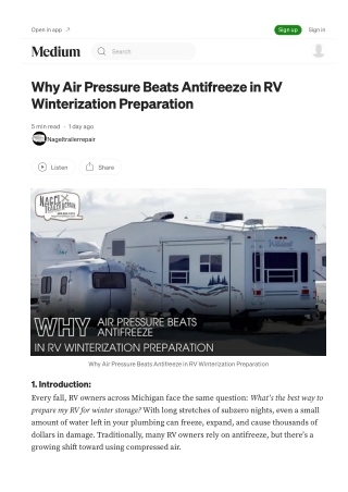 The Smarter Way of Camper Winterizing in Michigan with Air