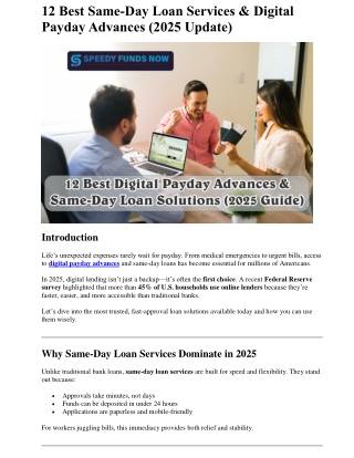 Fast-Approval Loans Online With Same-Day Funding