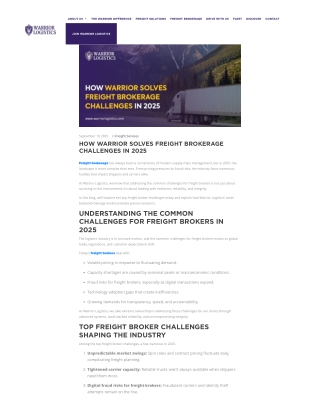 How Warrior Solves Freight Brokerage Challenges