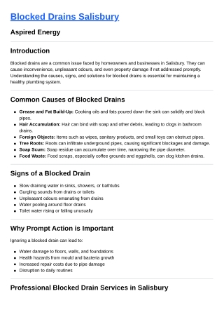 Blocked Drains Salisbury