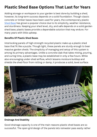 Garden Shed Base Options That Last for Years (1)