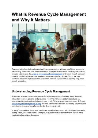 What Is Revenue Cycle Management and Why It Matters