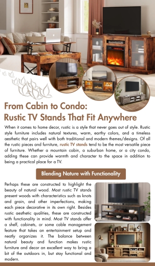 From Cabin to Condo Rustic TV Stands That Fit Anywhere