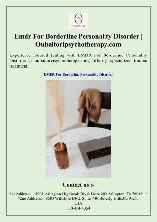 Emdr For Borderline Personality Disorder  Oubaitoripsychotherapy.com