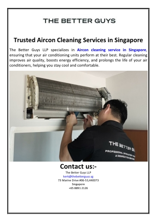 Trusted Aircon Cleaning Services in Singapore