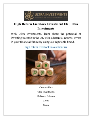High Return Livestock Investment Uk | Ultra Investments