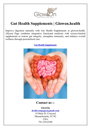 Gut Health Supplements  Glowon.health