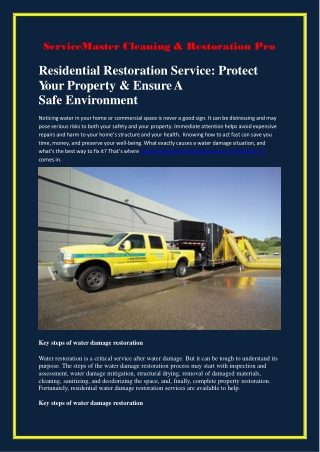 Residential Restoration Service Protect Your Property & Ensure A Safe Environment