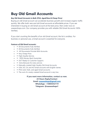 The Value Of Aged Old Gmail Accounts