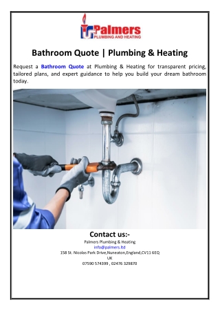 Bathroom Quote | Plumbing & Heating