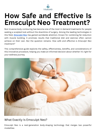 How Safe and Effective Is Emsculpt Neo Treatment