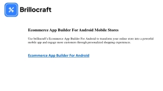 Ecommerce App Builder For Android Mobile Stores