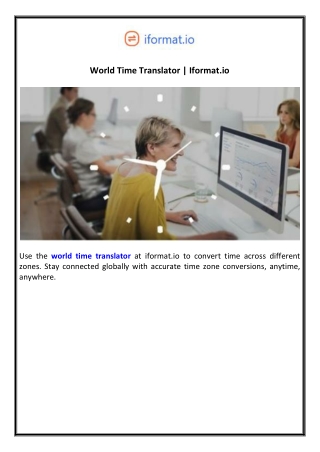World Time Translator  Iformat.io