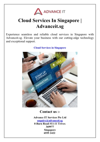 Cloud Services In Singapore  Advanceit.sg
