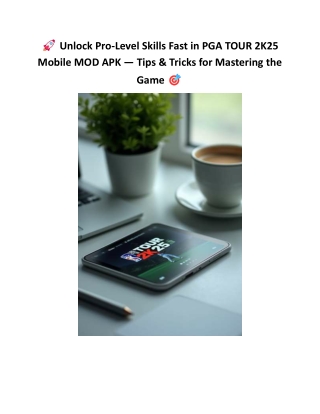 Unlock Pro-Level Skills Fast in PGA TOUR 2K25 Mobile MOD APK — Tips & Tricks for