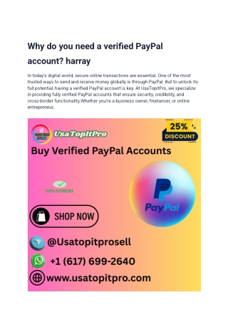 Why do you need a verified PayPal account_ harray