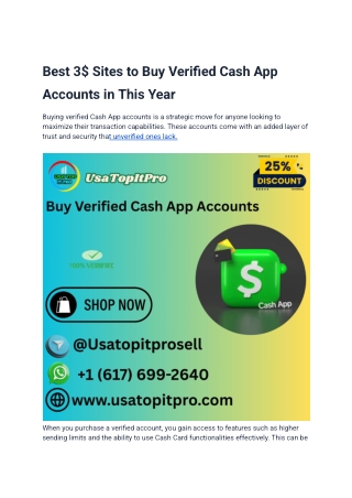 Best 3$ Sites to Buy Verified Cash App Accounts in This Year