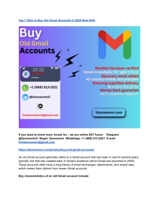 Top 7 Sites to Buy Old Gmail Accounts In 2025 Bset Sellr