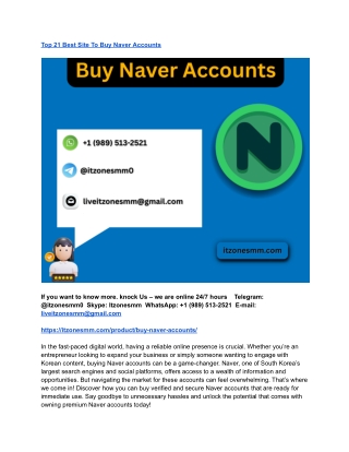 Top 21 Best Site To Buy Naver Accounts