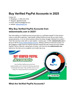 Buy Verified PayPal Accounts
