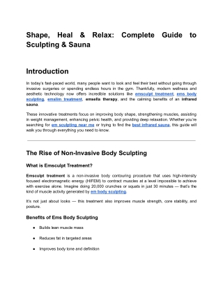 Shape, Heal & Relax_ Complete Guide to Sculpting & Sauna
