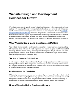 Website Design and Development Services for Growth