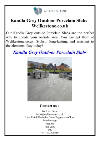 Kandla Grey Outdoor Porcelain Slabs | Welikestone.co.uk