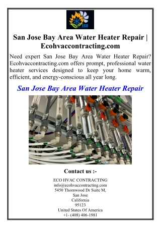 San Jose Bay Area Water Heater Repair | Ecohvaccontracting.com