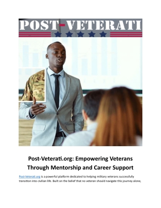 Mentorship Coaching for Veterans and Military Spouses